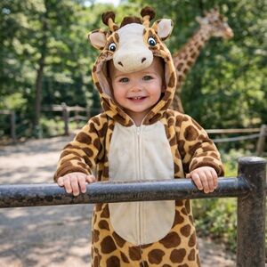 Koala Kids‎ Giraffe Ride Costume Fleece Hooded Jumpsuit Child Size 18M